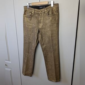 LAUREN RALPH LAUREN Women Straight Leg GOLD Pants (Shortened) Size 8